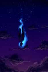 Size: 2000x3000 | Tagged: safe, artist:n0m1, character:princess luna, both cutie marks, falling, female, night sky, solo
