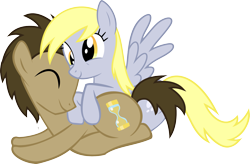 Size: 2399x1570 | Tagged: safe, artist:asdflove, character:derpy hooves, character:doctor whooves, character:time turner, species:pegasus, species:pony, ship:doctorderpy, female, male, mare, shipping, simple background, straight, transparent background, vector