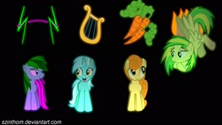 Size: 1920x1080 | Tagged: safe, artist:szinthom, character:carrot top, character:golden harvest, character:lyra heartstrings, oc, oc:rico, oc:wooden toaster, canon x oc, couple, cutie mark, glaze, love, shipping