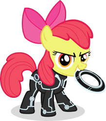 Size: 1500x1719 | Tagged: safe, artist:capt-nemo, character:apple bloom, crossover, female, solo, tron, tron legacy