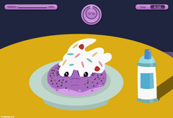 Size: 4552x3108 | Tagged: safe, artist:techarmsbu, character:twilight sparkle, episode:castle sweet castle, g4, my little pony: friendship is magic, ambiguous gender, food, food pony, frown, i am bread, i'm pancake, literal, original species, pancakes, parody, solo, whipped cream, wide eyes
