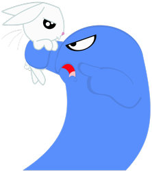 Size: 1280x1443 | Tagged: safe, artist:toonfreak, character:angel bunny, bloo (foster's), foster's home for imaginary friends, simple background, transparent background