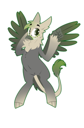 Size: 2000x3050 | Tagged: safe, artist:dr-idiot, oc, oc only, oc:ralek, species:griffon, colored wings, eared griffon, gradient wings, solo, tail feathers