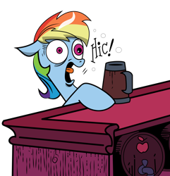 Size: 1024x1063 | Tagged: safe, artist:stainless33, character:rainbow dash, cider, cider dash, drunk, drunker dash, female, hiccup, onomatopoeia, solo