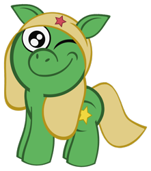 Size: 1280x1448 | Tagged: safe, artist:toonfreak, species:earth pony, species:pony, colt, crossover, keroro, male, sergeant frog, simple background, solo