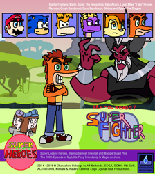 Size: 950x1062 | Tagged: safe, artist:mighty355, character:lord tirek, character:sonic the hedgehog, oc, crash bandicoot, crossover, mario, rayman, sally acorn, sonic the hedgehog (series), spyro the dragon, super mario bros.