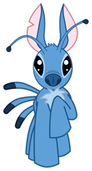 Size: 1038x1920 | Tagged: safe, artist:toonfreak, lilo and stitch, ponified, simple background, solo, stitch, transparent background