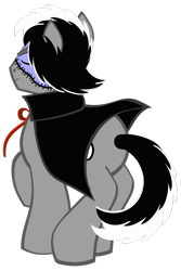 Size: 1280x1920 | Tagged: safe, artist:toonfreak, species:earth pony, species:pony, black jack, cape, clothing, crossover, male, osamu tezuka, ponified, simple background, solo, stallion, transparent background