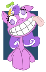Size: 1244x1920 | Tagged: safe, artist:toonfreak, character:screwball, species:earth pony, species:pony, bust, derp, female, grin, head tilt, mare, smiling, solo, tongue out