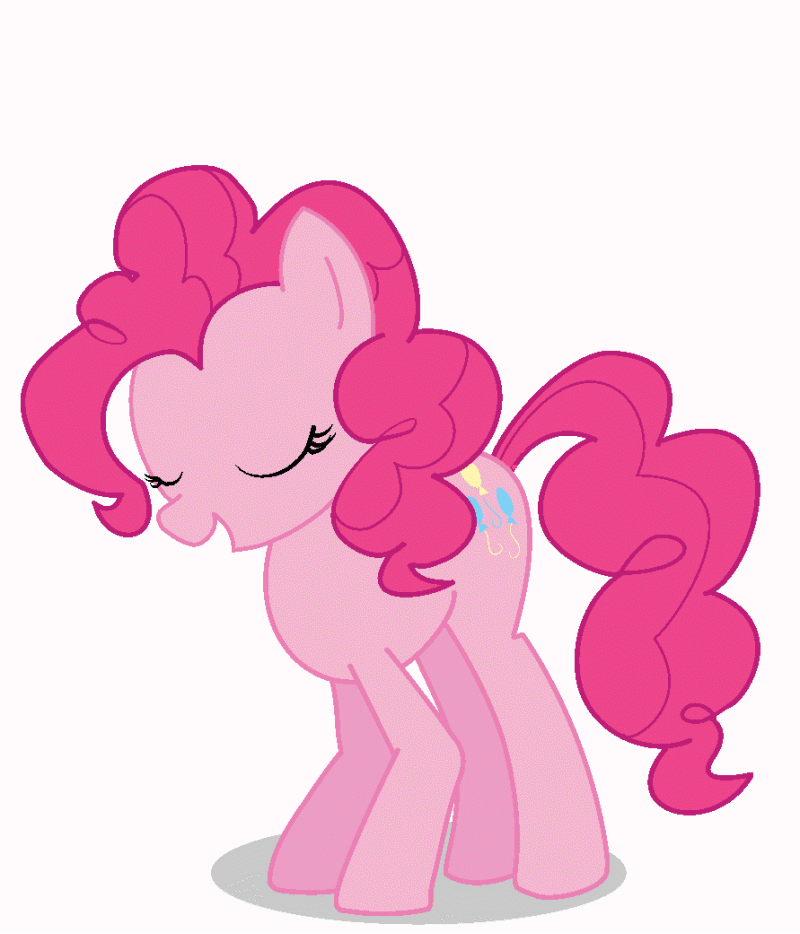 Size: 800x934 | Tagged: safe, artist:inkygarden, character:pinkie pie, animated, female, happy, jumping, pinkie bounce, pronking, simple background, solo
