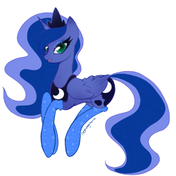 Size: 2216x2219 | Tagged: safe, artist:newvagabond, character:princess luna, clothing, female, high res, simple background, socks, solo