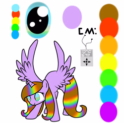 Size: 2500x2500 | Tagged: safe, artist:applejacks2, oc, oc only, oc:rainbow kawaii, species:alicorn, species:pony, alicorn oc, solo