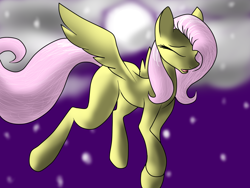 Size: 1400x1050 | Tagged: safe, artist:bravefleet, character:fluttershy, eyes closed, flying