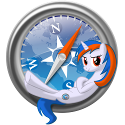 Size: 2500x2500 | Tagged: safe, artist:parallaxmlp, browser ponies, internet browser, ponified, safari (browser), solo