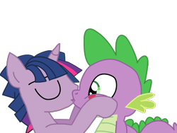 Size: 1024x768 | Tagged: safe, artist:ripped-ntripps, character:spike, character:twilight sparkle, oc:dusk shine, ship:twispike, and then spike was gay, duskspike, gay, half r63 shipping, kissing, male, rule 63, shike, shipping, spike gets all the stallions