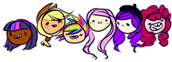 Size: 500x179 | Tagged: safe, artist:tearzah, character:applejack, character:fluttershy, character:pinkie pie, character:rainbow dash, character:rarity, character:twilight sparkle, doodle, greatest internet moments, humanized, mane six, single panel