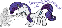 Size: 9773x4493 | Tagged: safe, artist:rainysunshine, character:rarity, absurd resolution, ass up, color, female, mucus, simple background, sneeze cloud, sneezing, spray, transparent background