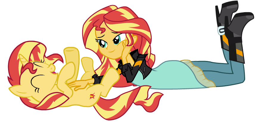 Size: 920x410 | Tagged: safe, artist:tiredbrony, character:sunset shimmer, species:human, species:pony, species:unicorn, my little pony:equestria girls, adorkable, animated, bellyrubs, boots, clothing, cute, dawwww, dork, female, high heel boots, hnnng, hoofy-kicks, human ponidox, jacket, laughing, leather jacket, mare, photoshop, ponidox, self ponidox, shimmerbetes, simple background, tickling, tiredbrony is trying to murder us, transparent background, weapons-grade cute
