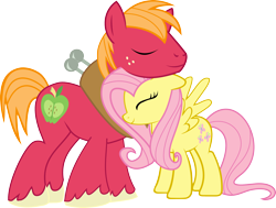 Size: 3102x2342 | Tagged: safe, artist:asdflove, character:big mcintosh, character:fluttershy, species:earth pony, species:pony, ship:fluttermac, high res, male, shipping, simple background, stallion, straight, transparent background, vector
