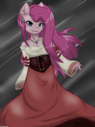 Size: 723x967 | Tagged: safe, artist:fiji-firefox, character:pinkamena diane pie, character:pinkie pie, species:anthro, female, mad father, second, solo