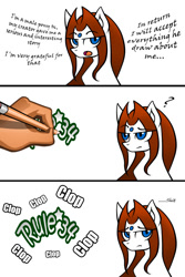 Size: 600x900 | Tagged: safe, artist:skylight, oc, oc only, oc:neos, chibi, clop, dialogue, face, funny, meme, solo