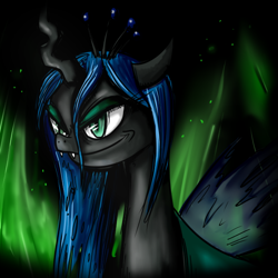 Size: 600x600 | Tagged: safe, artist:alvh-omega, character:queen chrysalis, smiling