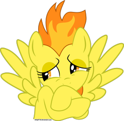 Size: 5524x5388 | Tagged: safe, artist:adog0718, character:spitfire, absurd resolution, bashful, cutefire, female, simple background, solo, transparent background, vector