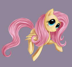 Size: 1024x947 | Tagged: safe, artist:ailatf, character:fluttershy, species:pegasus, species:pony, female, gray background, looking up, mare, simple background, solo