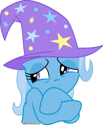 Size: 4352x5281 | Tagged: safe, artist:adog0718, character:trixie, species:pony, species:unicorn, absurd resolution, bashful, female, mare, simple background, solo, transparent background, trixie's hat, vector
