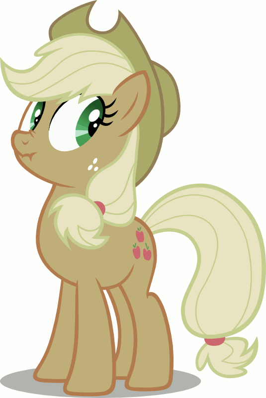 Size: 535x800 | Tagged: safe, artist:cencerberon, character:applejack, animated, discorded, female, liar face, liarjack, scrunchy face, show accurate, simple background, solo, white background