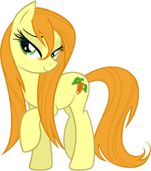 Size: 1000x1138 | Tagged: safe, artist:draikjack, character:carrot top, character:golden harvest, bedroom eyes, female, simple background, solo, transparent background, vector, wet mane