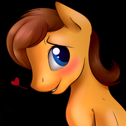 Size: 510x511 | Tagged: safe, artist:twilight7070, character:caramel, blushing, heart, male, solo