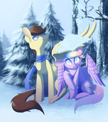 Size: 1774x2000 | Tagged: safe, artist:miss-cats, oc, oc only, clothing, scarf, snow, wing umbrella