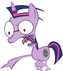 Size: 900x1010 | Tagged: safe, artist:pipersack, character:twilight sparkle, crossover, dib membrane, fusion, invader zim
