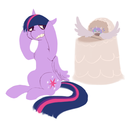 Size: 800x800 | Tagged: safe, artist:miss-cats, character:princess flurry heart, character:twilight sparkle, character:twilight sparkle (alicorn), species:alicorn, species:pony, spoiler:s06, crying, female, foalsitting, mare
