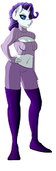 Size: 803x2461 | Tagged: safe, artist:salamishowdown, character:rarity, species:anthro, species:plantigrade anthro, belly button, clothing, earring, female, keyhole turtleneck, knee-high boots, midriff, open-chest sweater, piercing, simple background, solo, sweater, transparent background, turtleneck
