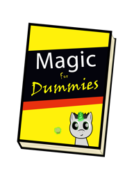 Size: 913x1183 | Tagged: safe, artist:e-49, .svg available, book, for dummies, magic, parody, simple background, transparent background, vector