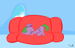 Size: 8000x5100 | Tagged: safe, artist:techgear, character:spike, species:pegasus, species:pony, absurd resolution, couch, knock out, sleeping