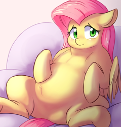 Size: 550x575 | Tagged: safe, artist:dddddd2, character:fluttershy, belly, chubby, fat, fattershy, featureless crotch, female, obese, solo