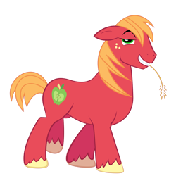 Size: 10800x10800 | Tagged: safe, artist:peachspices, character:big mcintosh, species:earth pony, species:pony, absurd resolution, bedroom eyes, male, missing accessory, simple background, stallion, transparent background, vector