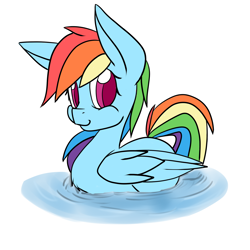 Size: 2000x2000 | Tagged: safe, artist:billysan727, character:rainbow dash, species:pegasus, species:pony, behaving like a bird, behaving like a duck, cute, dashabetes, female, rainbow duck, solo, water