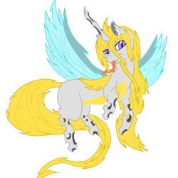Size: 1151x1149 | Tagged: safe, artist:prism note, artist:wilt and blush, oc, oc only, oc:armored tempest, species:changeling, changeling queen, changeling queen oc, colored, female, white changeling