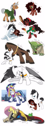 Size: 1200x3340 | Tagged: safe, artist:seanica, character:discord, character:fluttershy, character:shining armor, oc, oc:captain seagull, oc:green eyes, art dump, crossover, star wars, yoda