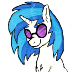Size: 952x937 | Tagged: safe, artist:graffiti, character:dj pon-3, character:vinyl scratch, bust, female, portrait, simple background, solo