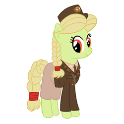 Size: 864x864 | Tagged: safe, artist:tootootaloo, character:granny smith, clothing, female, simple background, solo, uniform, white background, young granny smith