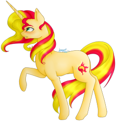 Size: 1751x1833 | Tagged: safe, artist:hazepages, character:sunset shimmer, species:pony, species:unicorn, blushing, female, raised hoof, simple background, solo, transparent background