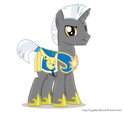 Size: 1316x1203 | Tagged: safe, artist:egegokprochannel, oc, oc:scope, species:pony, species:unicorn, armor, frown, grumpy, guard, male, royal guard, royal guard armor, scowl, simple background, stallion, transparent background, vector