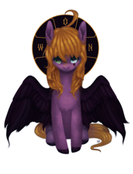 Size: 1176x1536 | Tagged: safe, artist:domidelance, oc, oc only, black wings, solo