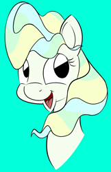 Size: 1468x2263 | Tagged: safe, artist:overlord-derpy, character:vapor trail, episode:top bolt, g4, my little pony: friendship is magic, :d, bust, female, open mouth, simple background, smiling, solo, teal background