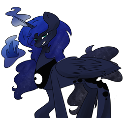 Size: 1250x1200 | Tagged: safe, artist:lunar-march, character:princess luna, female, glowing horn, solo
